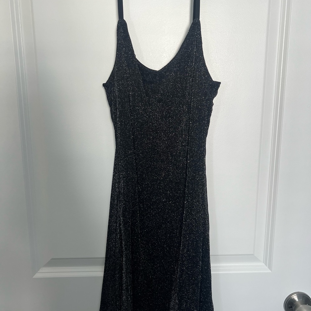 Klassy Network Sparkle Dress with Mesh Overlay - Picture 5 of 7